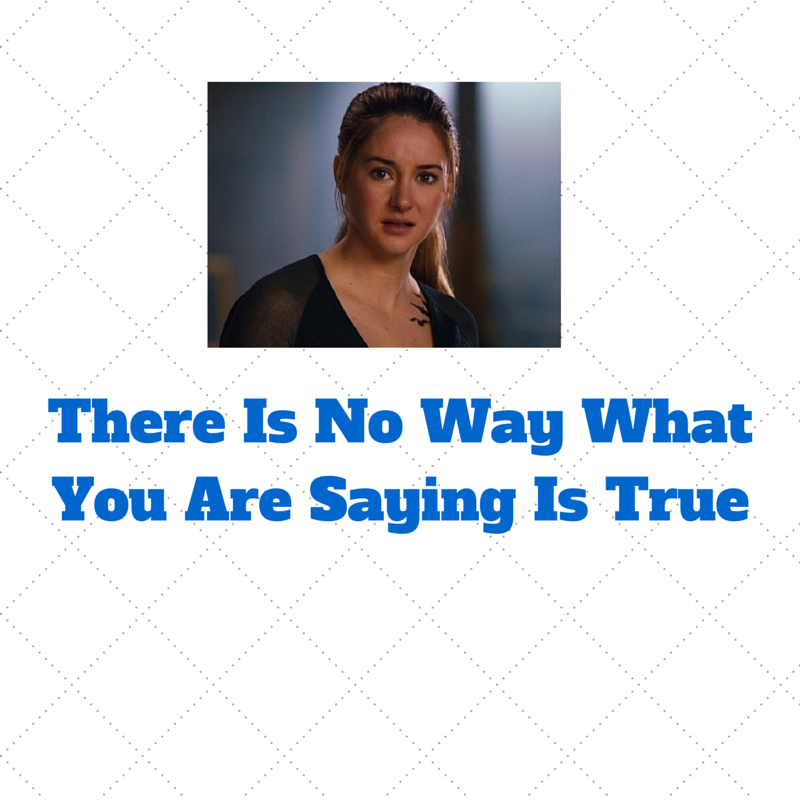 There Is No Way What You Are Saying Is True